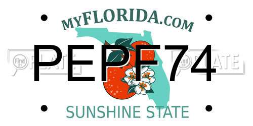 PEPF74 Florida License Plate