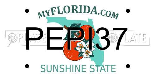 PEPI37 Florida License Plate
