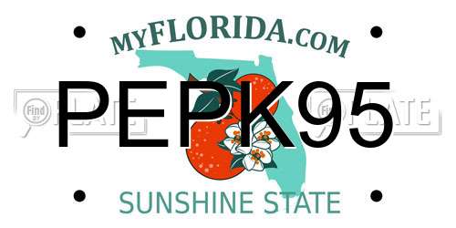 PEPK95 Florida License Plate
