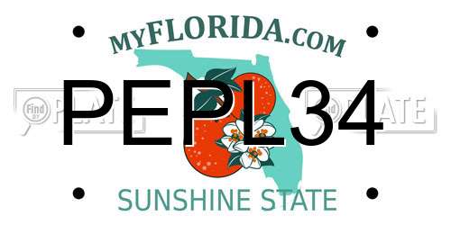 PEPL34 Florida License Plate