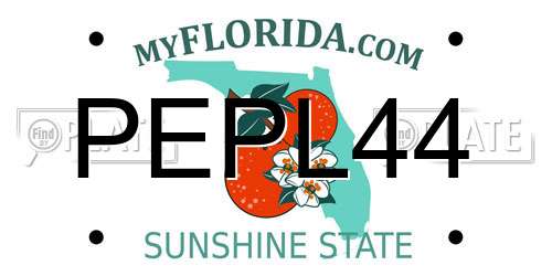 PEPL44 Florida License Plate