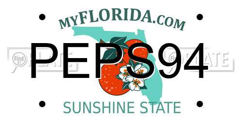 PEPS94 Florida License Plate