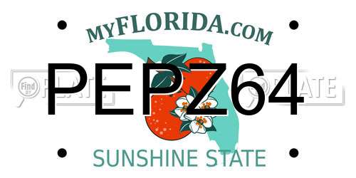 PEPZ64 Florida License Plate