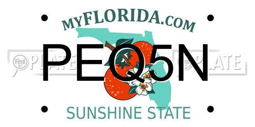 PEQ5N Florida License Plate