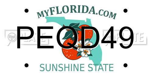 PEQD49 Florida License Plate