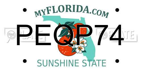 PEQP74 Florida License Plate