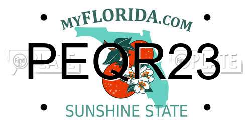 PEQR23 Florida License Plate