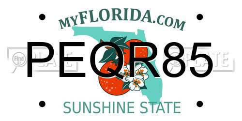 PEQR85 Florida License Plate