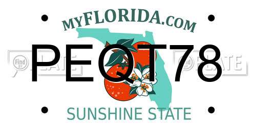 PEQT78 Florida License Plate