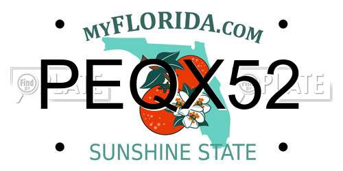 PEQX52 Florida License Plate