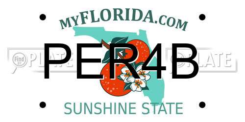 PER4B Florida License Plate