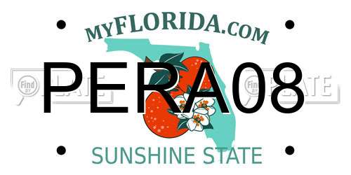PERA08 Florida License Plate