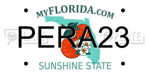 PERA23 Florida License Plate