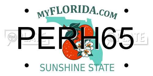 PERH65 Florida License Plate