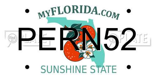 PERN52 Florida License Plate