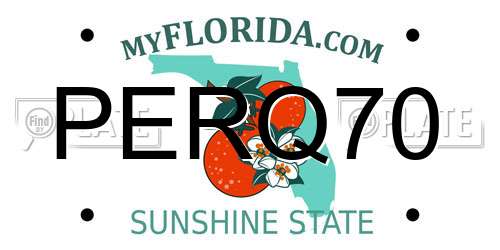PERQ70 Florida License Plate