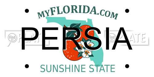 PERSIA Florida License Plate