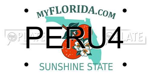 PERU4 Florida License Plate