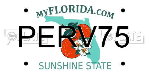 PERV75 Florida License Plate