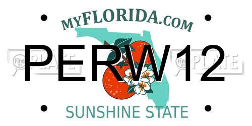 PERW12 Florida License Plate