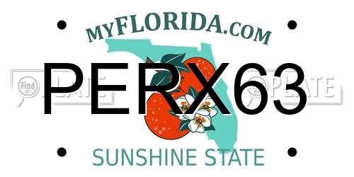 PERX63 Florida License Plate