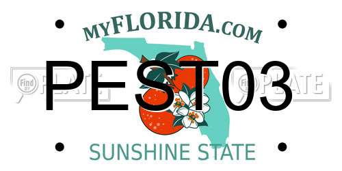 PEST03 Florida License Plate