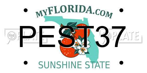PEST37 Florida License Plate