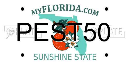 PEST50 Florida License Plate