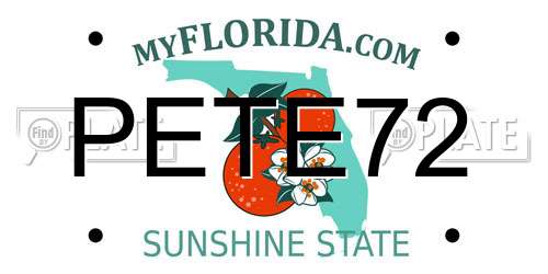 PETE72 Florida License Plate