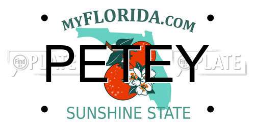 PETEY Florida License Plate