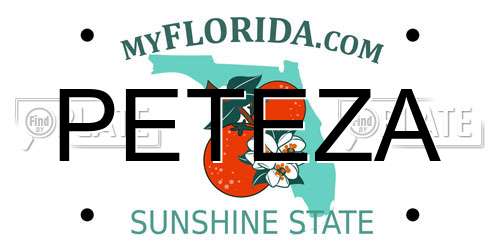 PETEZA Florida License Plate