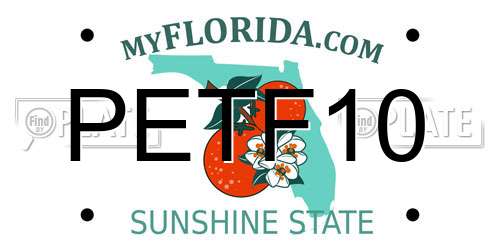 PETF10 Florida License Plate