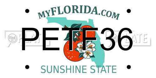 PETF36 Florida License Plate