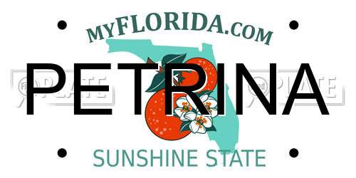 PETRINA Florida License Plate