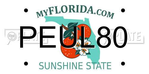 PEUL80 Florida License Plate