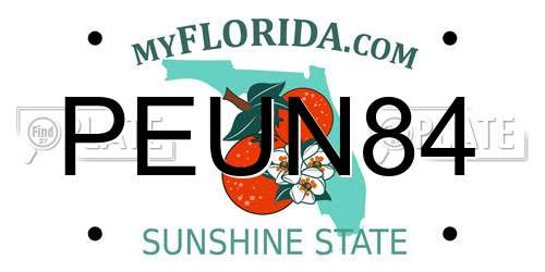 PEUN84 Florida License Plate