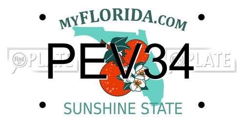 PEV34 Florida License Plate