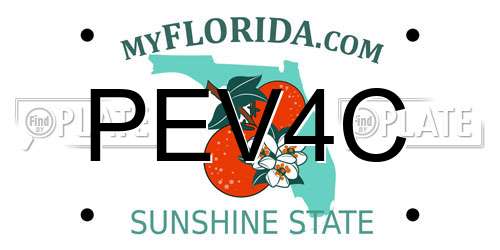 PEV4C Florida License Plate