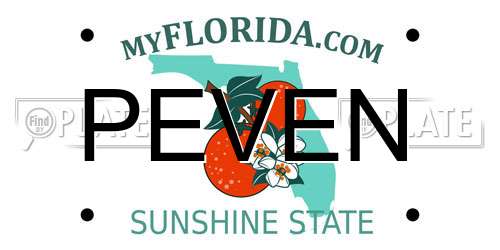 PEVEN Florida License Plate