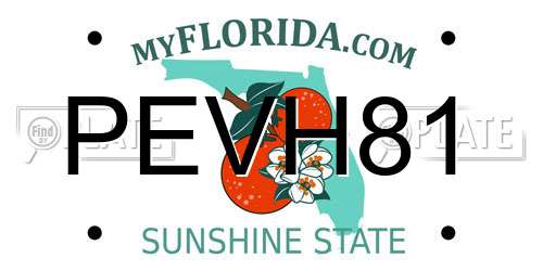 PEVH81 Florida License Plate