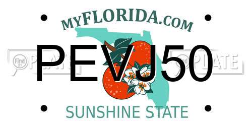 PEVJ50 Florida License Plate