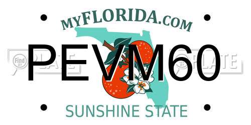 PEVM60 Florida License Plate