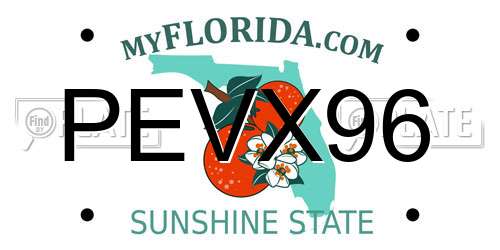 PEVX96 Florida License Plate