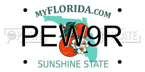 PEW9R Florida License Plate
