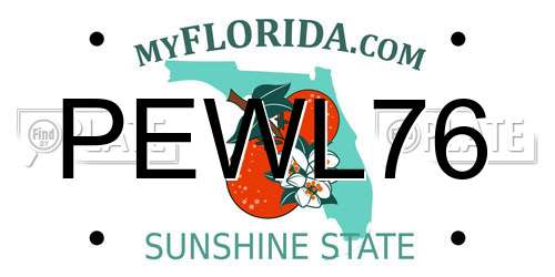 PEWL76 Florida License Plate