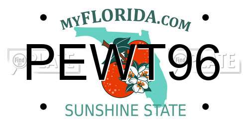PEWT96 Florida License Plate