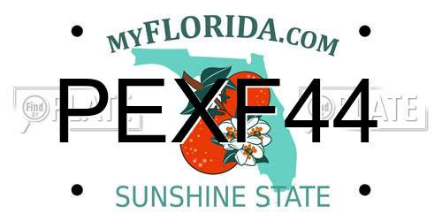 PEXF44 Florida License Plate