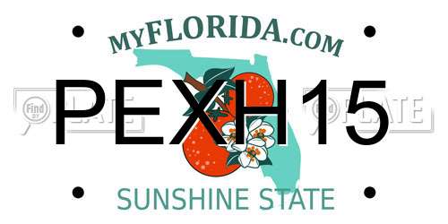 PEXH15 Florida License Plate
