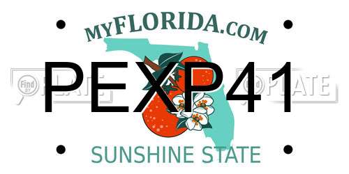 PEXP41 Florida License Plate