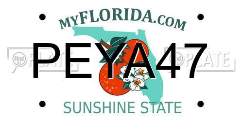 PEYA47 Florida License Plate